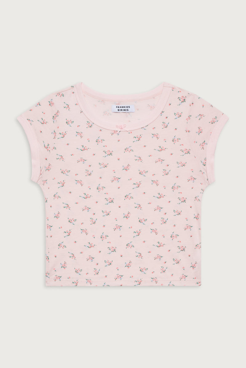 Archie Floral Cotton Tee - Baby Bouquet Pink