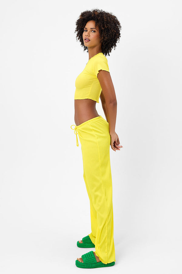 Lauryn Plissé Crop Top - Pina Colada